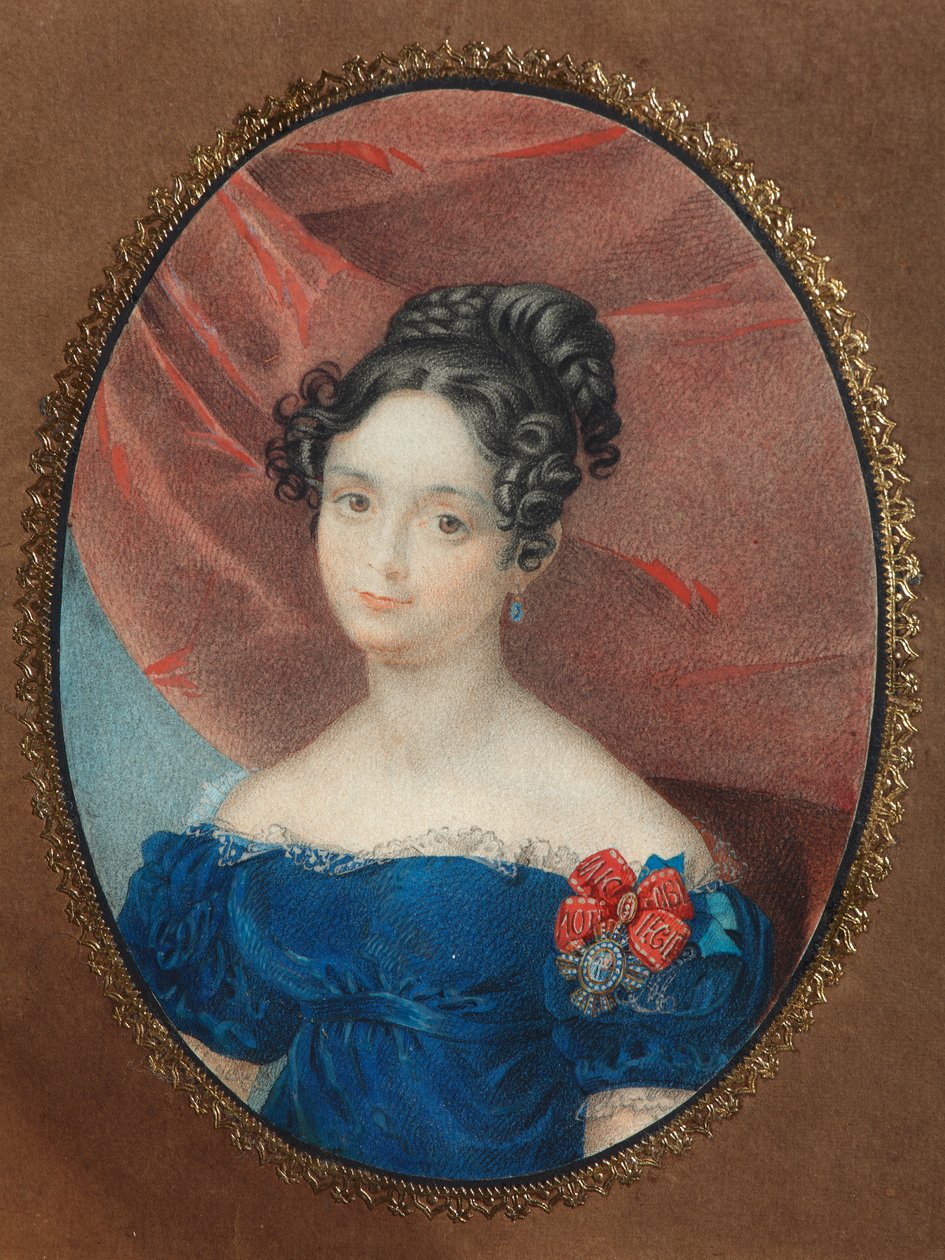 صورة ماريا جاكوفليفنا ناريشكينا 1789-1854 ، ني لوبانوفا-روستوفسكايا ، 1840s بواسطة غير معروف