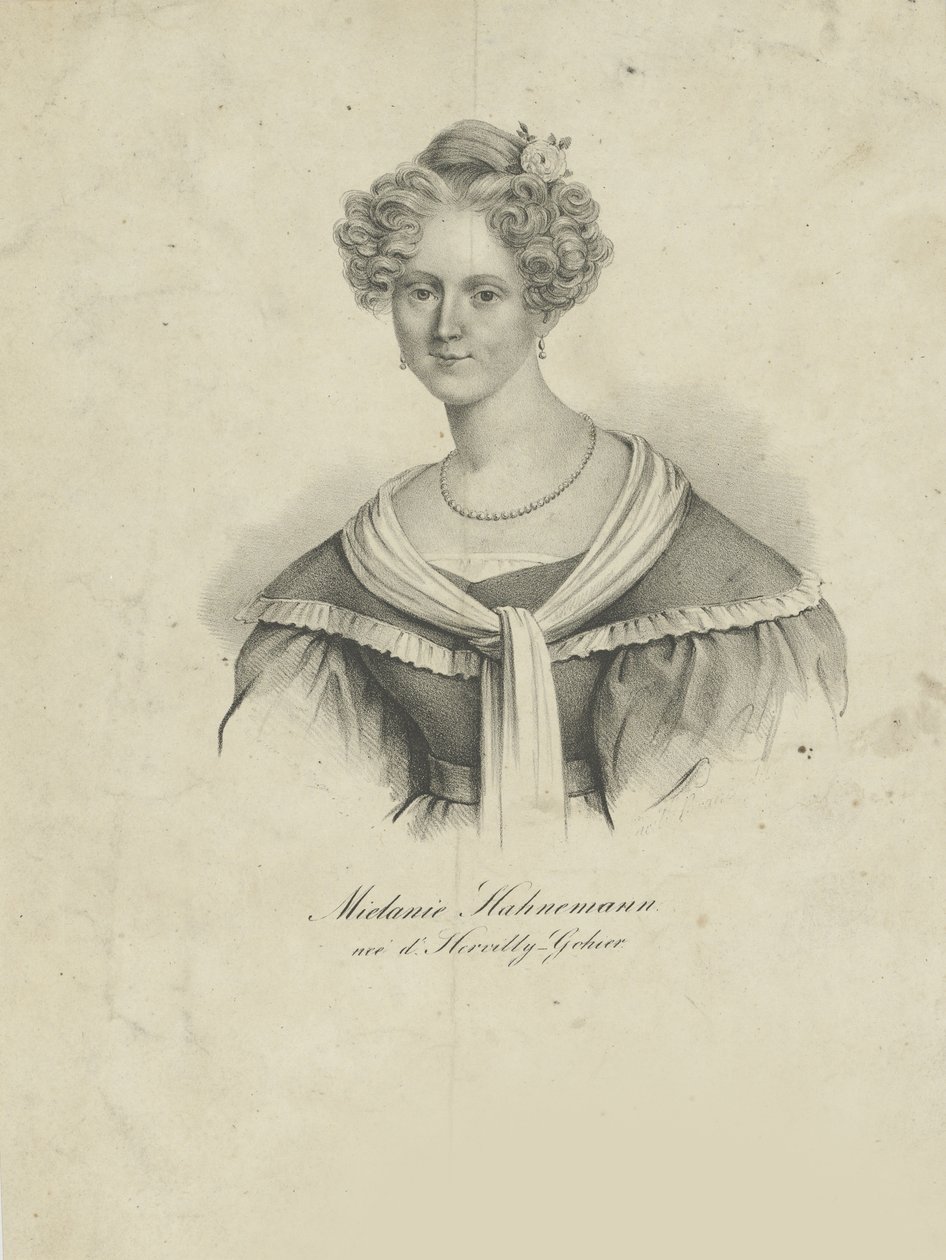 صورة لـ Mélanie dHervilly Gohier Hahnemann 1800-1878 ، 1830-1835. بواسطة غير معروف