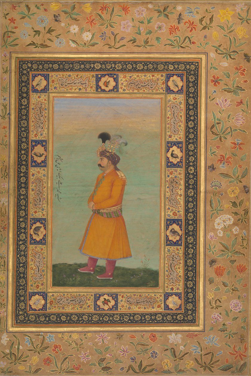صورة لمحمد علي بيك ، فوليو من ألبوم شاه جهان ، ظهر ، أوائل القرن التاسع عشر. بواسطة غير معروف