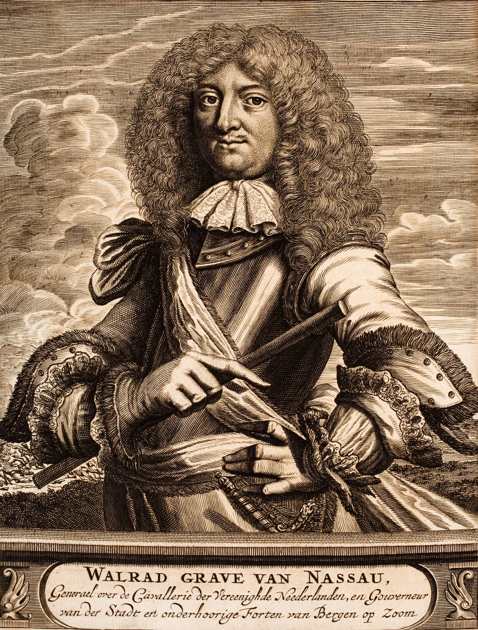 صورة للأمير والراد من ناسو - أوسينجين 1635-1702 من: موقع الحرب ، 1675. بواسطة غير معروف