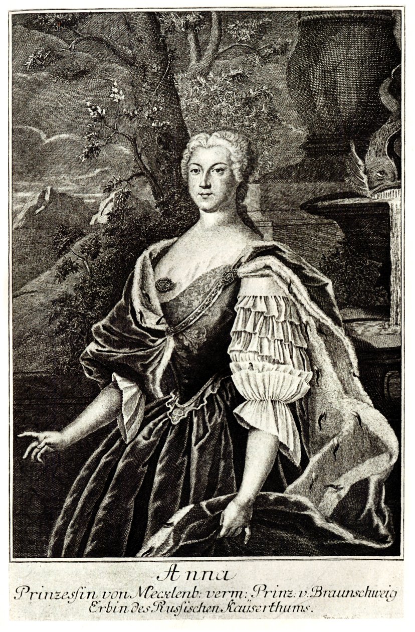صورة للأميرة آنا ليوبولدوفنا 1718-1746 ، القياصرة الأم إيفان السادس بواسطة غير معروف