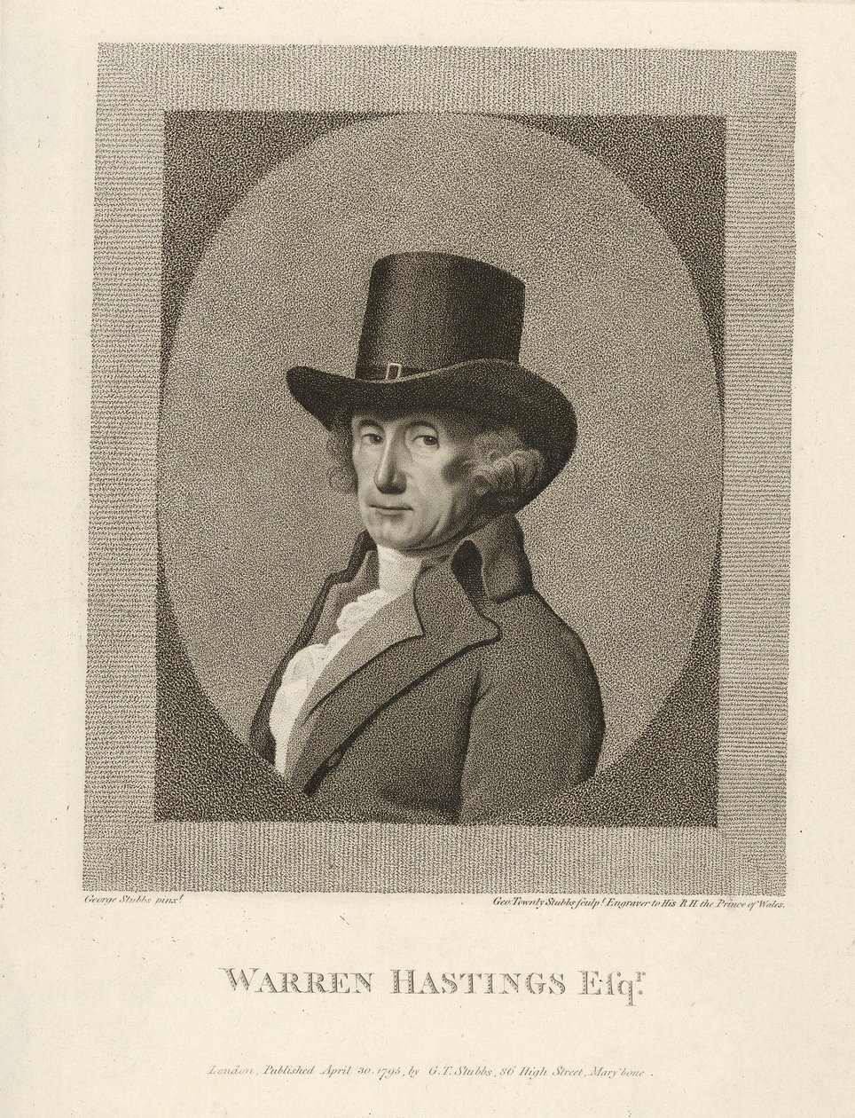 صورة لوارن هاستينغز ، إسق. ، حانة. 1795. بواسطة غير معروف