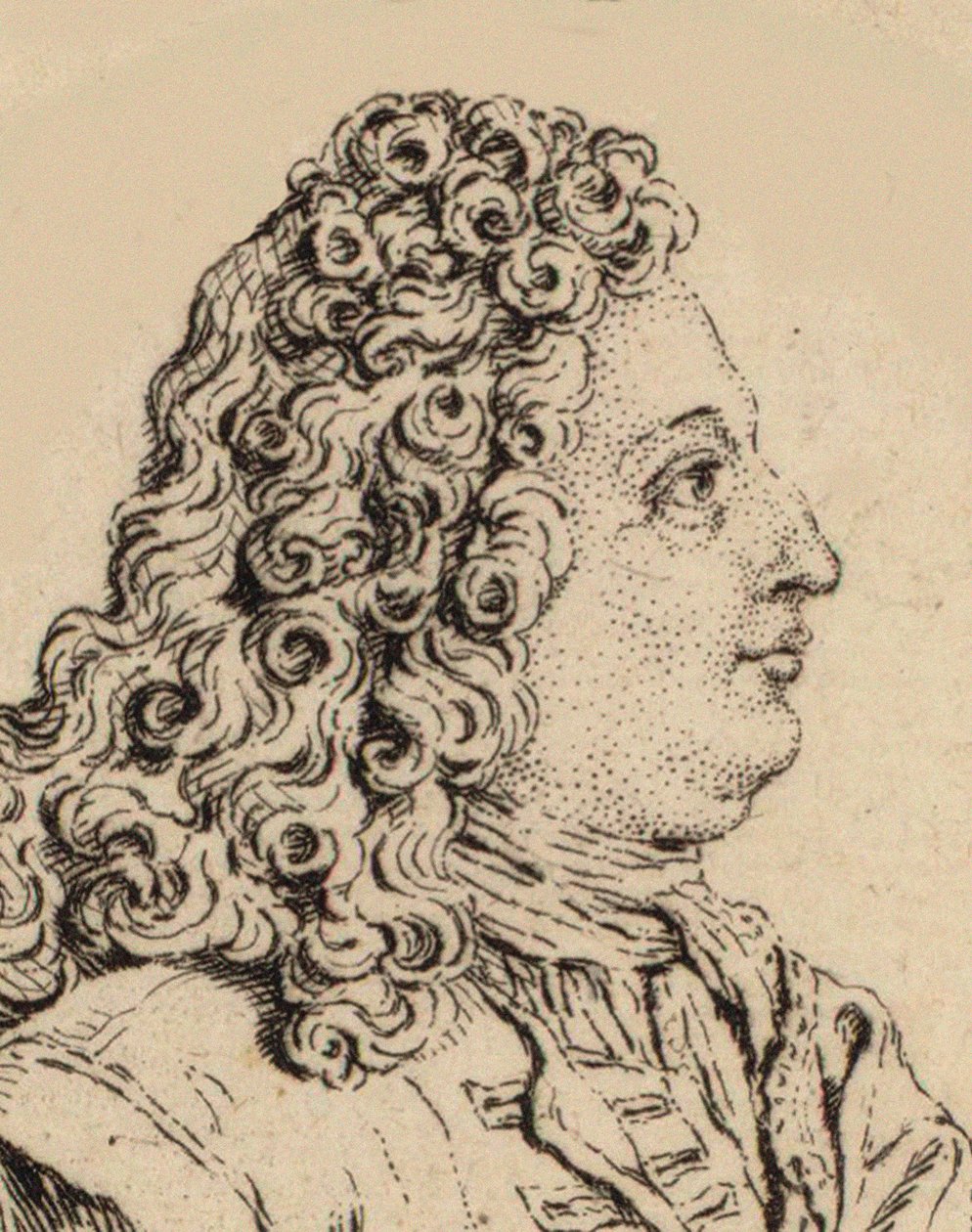 صورة شخصية للملحن مارين ماريه 1656-1728. بواسطة غير معروف