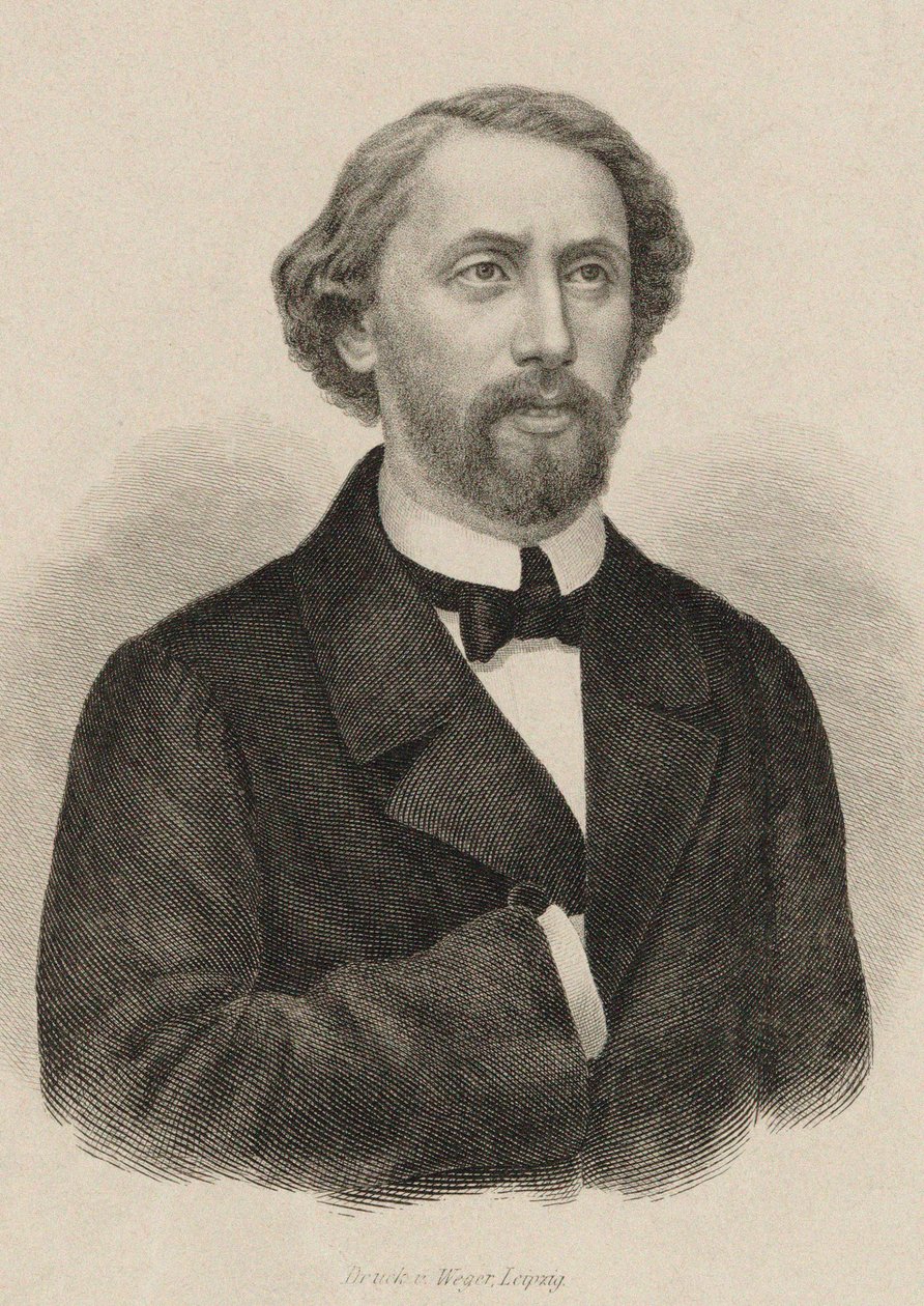 صورة لعازف البيانو والملحن يوليوس شولهوف 1825-1898 ، 1860. بواسطة غير معروف