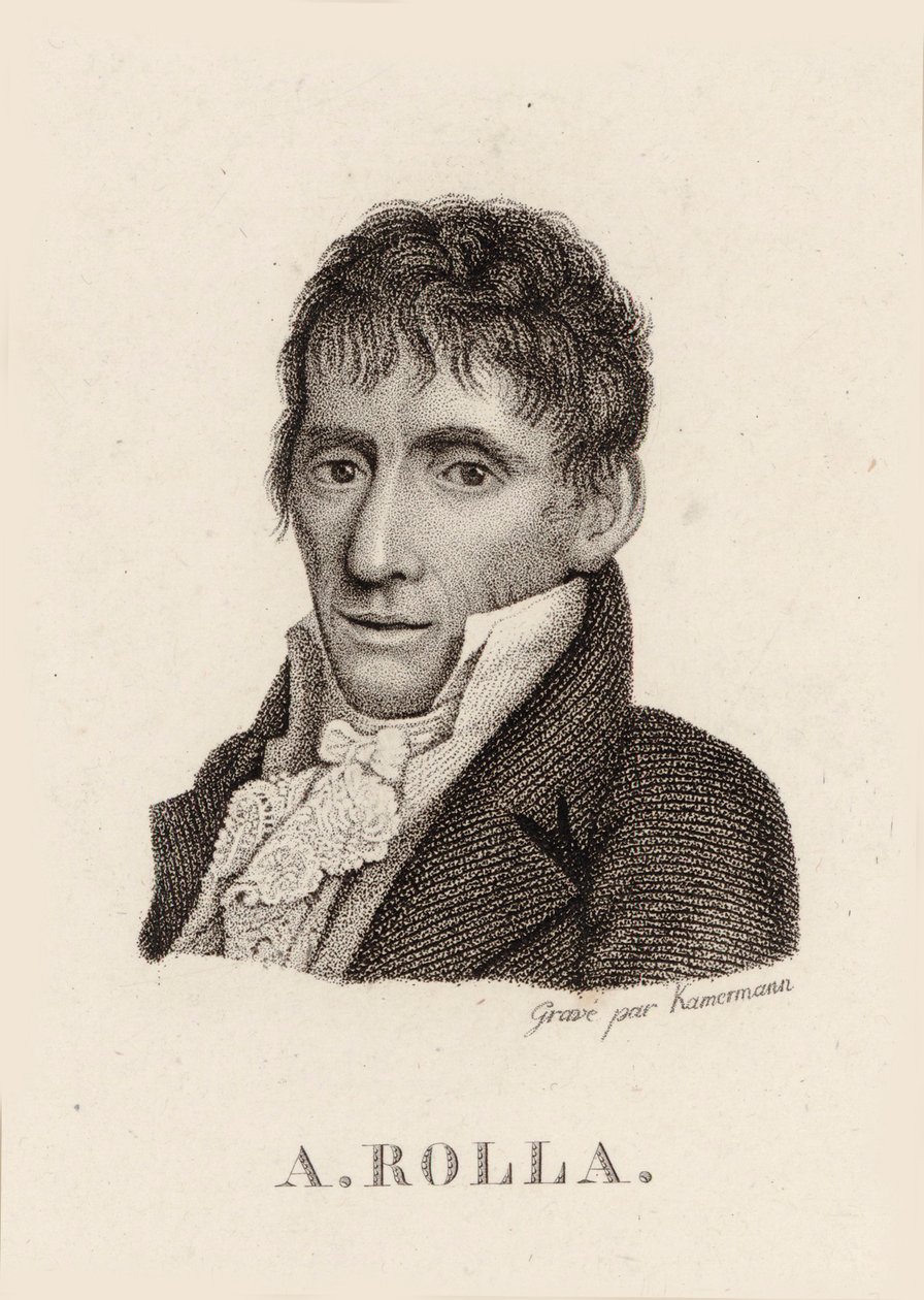 صورة لعازف الكمان والملحن أليساندرو رولا 1757-1841 ، 1790. بواسطة غير معروف