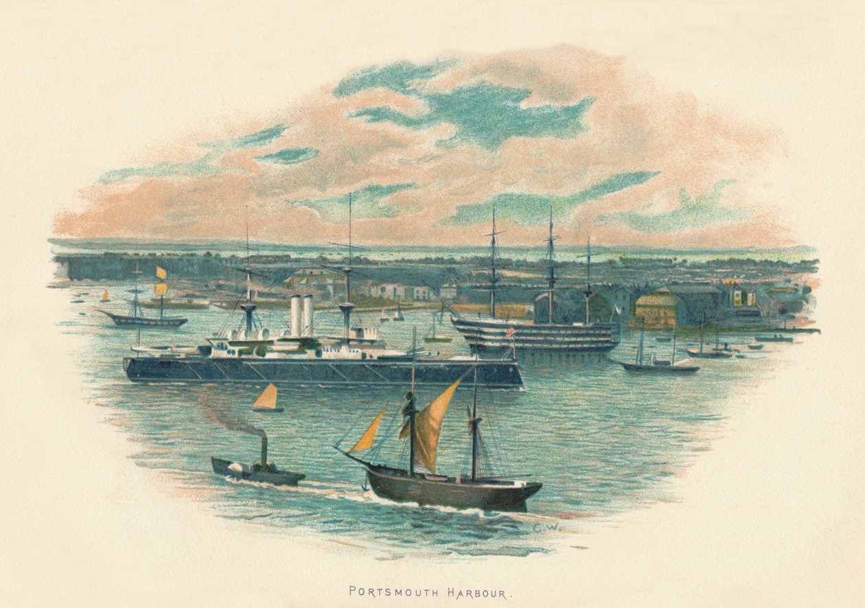 ميناء بورتسموث ، c1890 بواسطة غير معروف