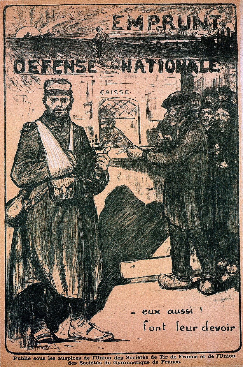 ملصق يشيد بجهود الحرب ، الفرنسية ، الحرب العالمية الأولى ، 1914-1918 بواسطة غير معروف