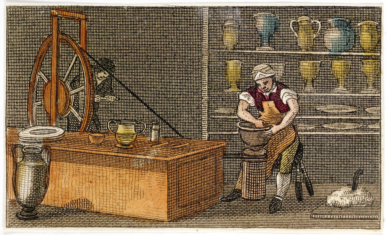 بوتر في العمل في مصنع ويدجوودز إتروريا ، هانلي ، ستافوردشاير ، c1830 بواسطة غير معروف
