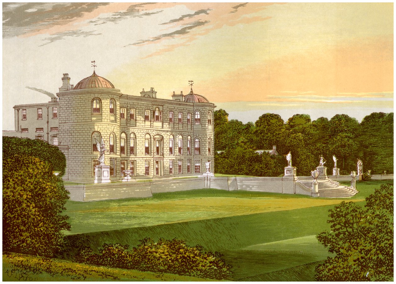 Powerscourt ، مقاطعة ويكلو ، أيرلندا ، موطن Viscount Powerscourt ، c1880 بواسطة غير معروف