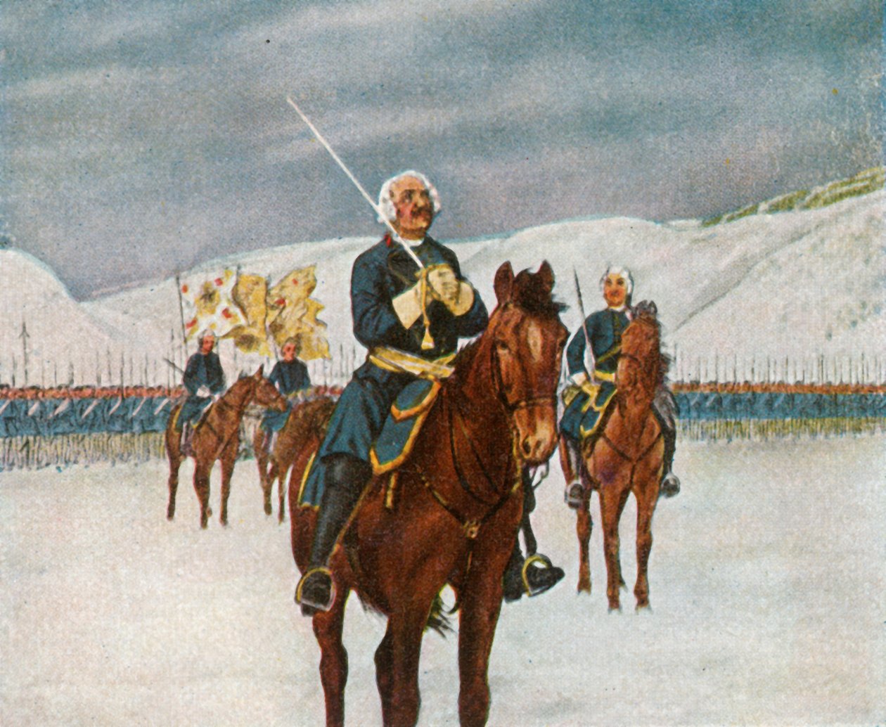 صلاة Dessauer القديمة قبل معركة Kesselsdorf ، 15 ديسمبر 1745 ، 1936. بواسطة غير معروف