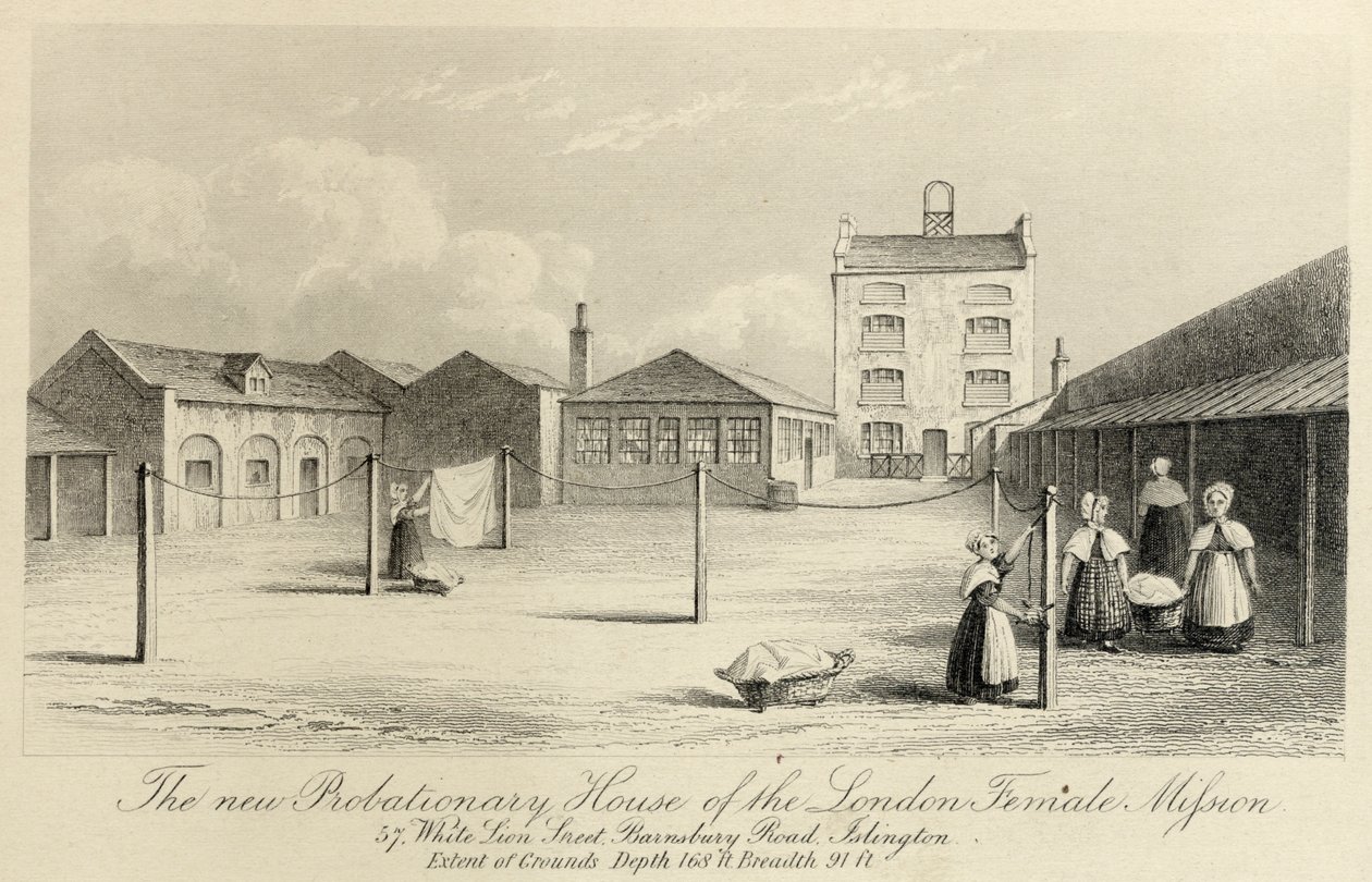 البيت الاختباري للبعثة النسائية في لندن ، 57 شارع وايت لايون ، إيسلينجتون ، لندن ، c1836. بواسطة غير معروف