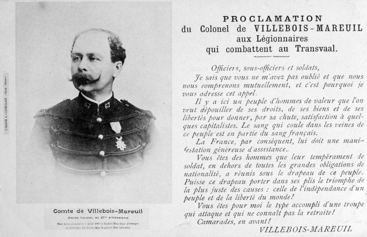 إعلان العقيد فيليبوا مارويل ، c1900 بواسطة غير معروف