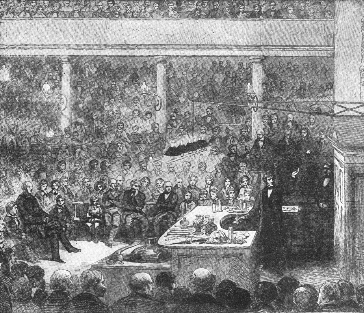 الأستاذ فاراداي محاضرا في المعهد الملكي ... 1856 ، 1901. بواسطة غير معروف