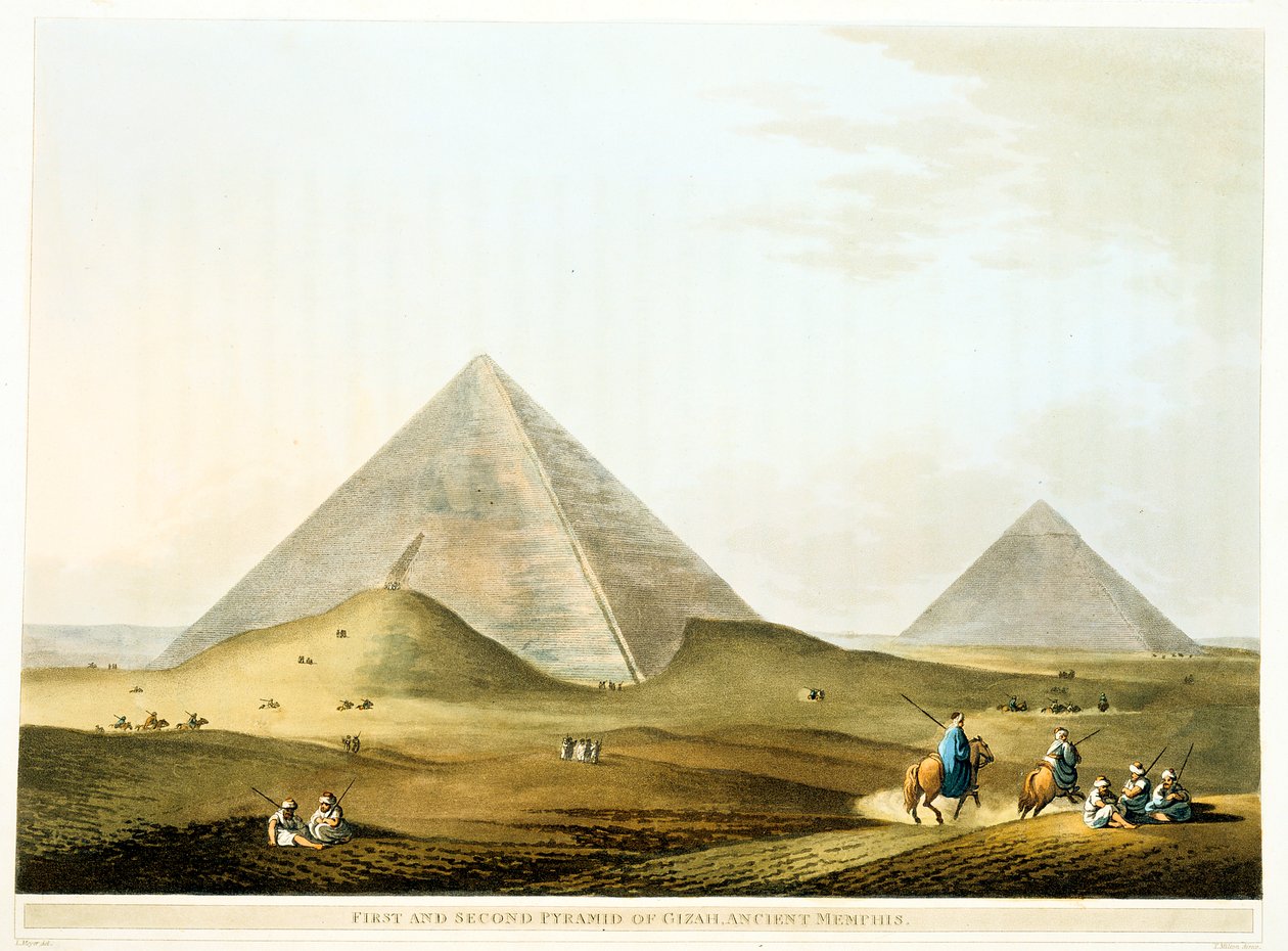 أهرامات الجيزة ، مصر ، الأسرة الرابعة ، المملكة القديمة ، القرن 26 ق.م 1801 بواسطة غير معروف