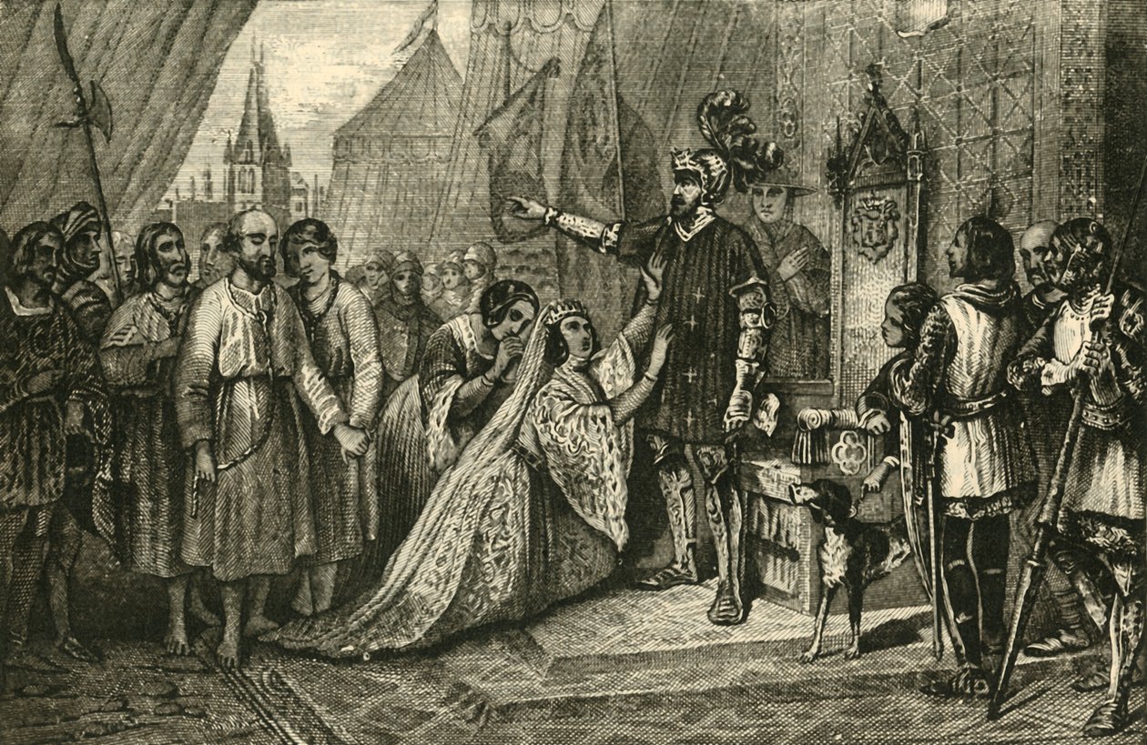تدخلت الملكة فيليب من أجل مواطني كاليه ، 1347 ، 1890. بواسطة غير معروف