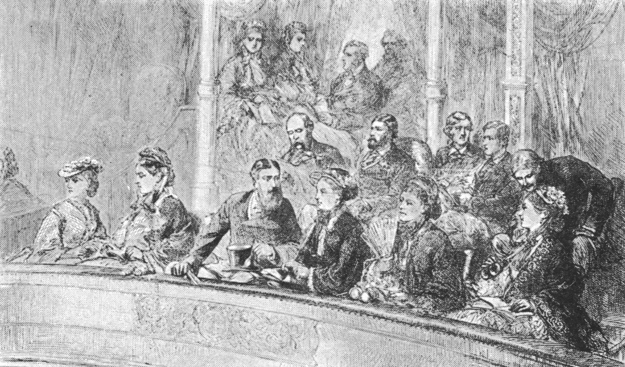 الملكة فيكتوريا والإمبراطورة أوغستا من ألمانيا في حفلة ألبرت هول ، 8 مايو 1872 ، 1901. بواسطة غير معروف