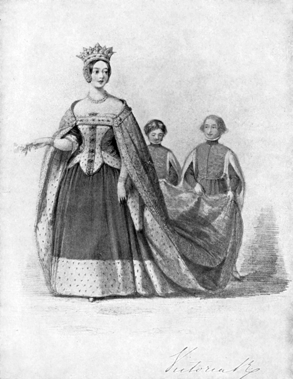 الملكة فيكتوريا كملكة فيليبا في كرة بلانتاجنيت ، قصر باكنغهام ، c1840s ، 1901 بواسطة غير معروف