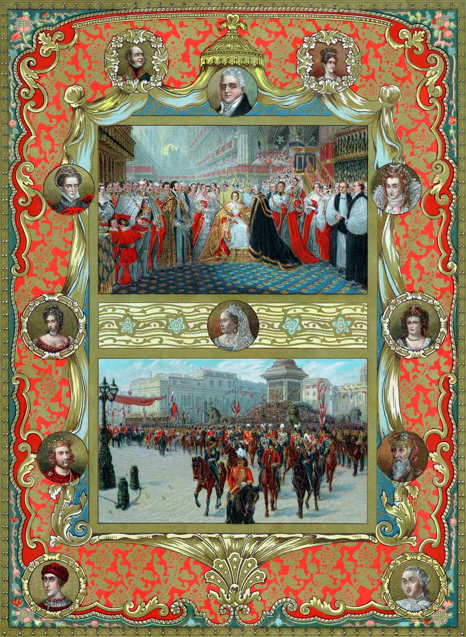 تتويج الملكة فيكتوريا عام 1837 واليوبيل الذهبي عام 1887 بواسطة غير معروف