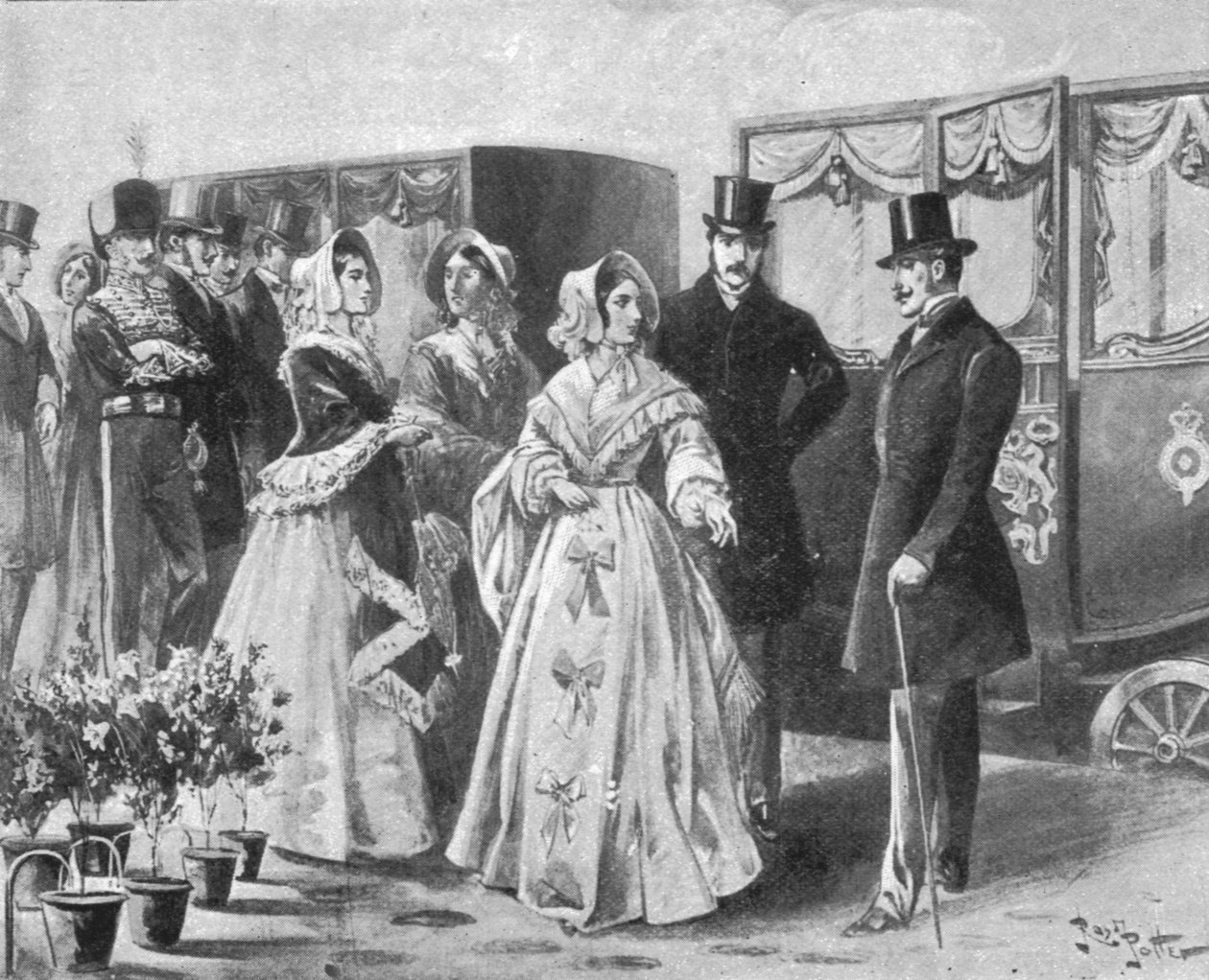 رحلة قطار الملكة فيكتورياس الأولى ، من سلاو إلى بادينجتون ، 13 يونيو 1842 ، 1901. بواسطة غير معروف