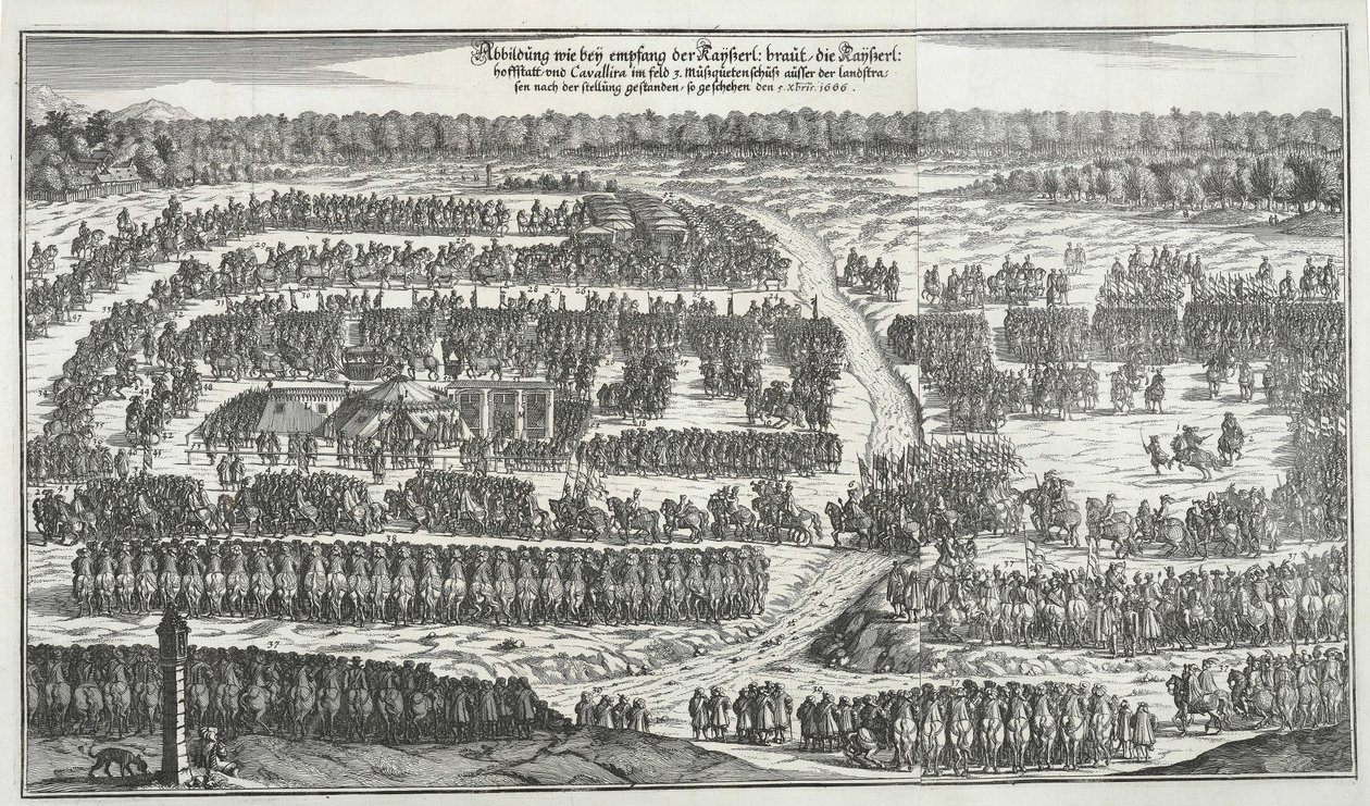 استقبال إنفانتا مارغريت تيريزا الإسبانية في فيينا يوم 6 ديسمبر 1666. بواسطة غير معروف