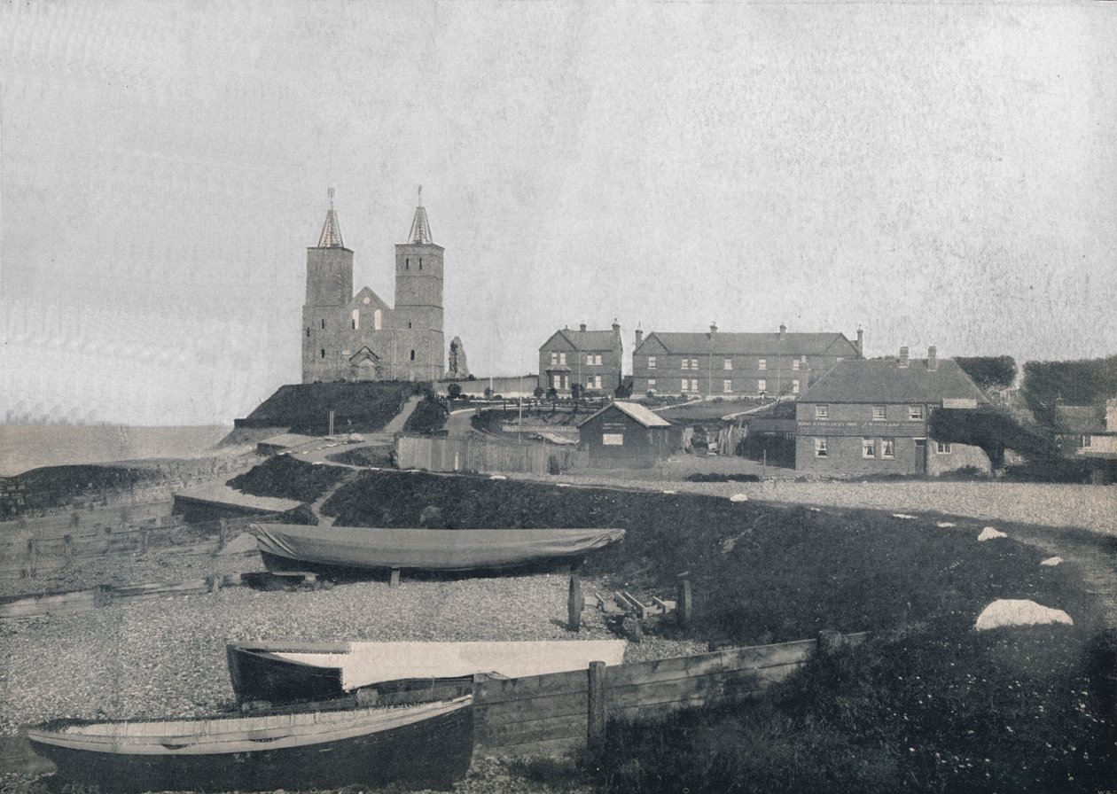 Reculver - القرية وأبراج Reculver ، 1895 بواسطة غير معروف
