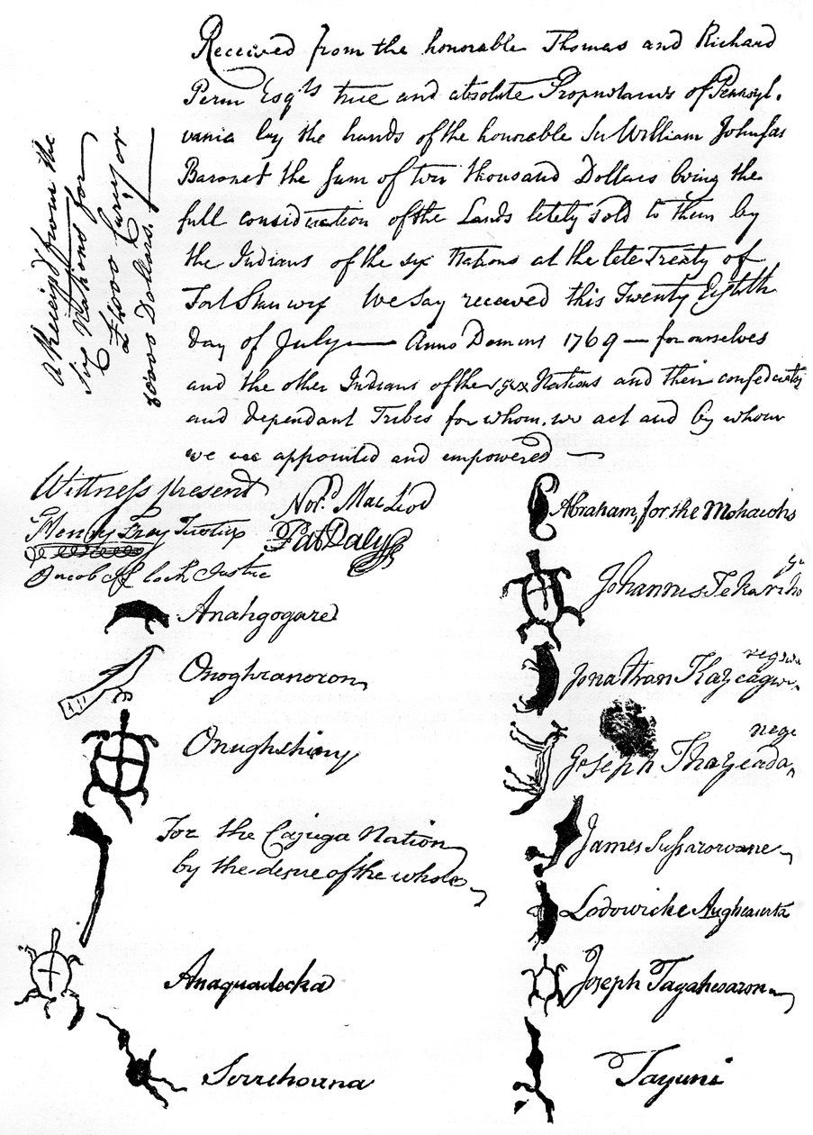 نسخة مصغرة من معاهدة بين القبائل البريطانية والأمريكية الأصلية ، 1769 ، c1880 بواسطة غير معروف