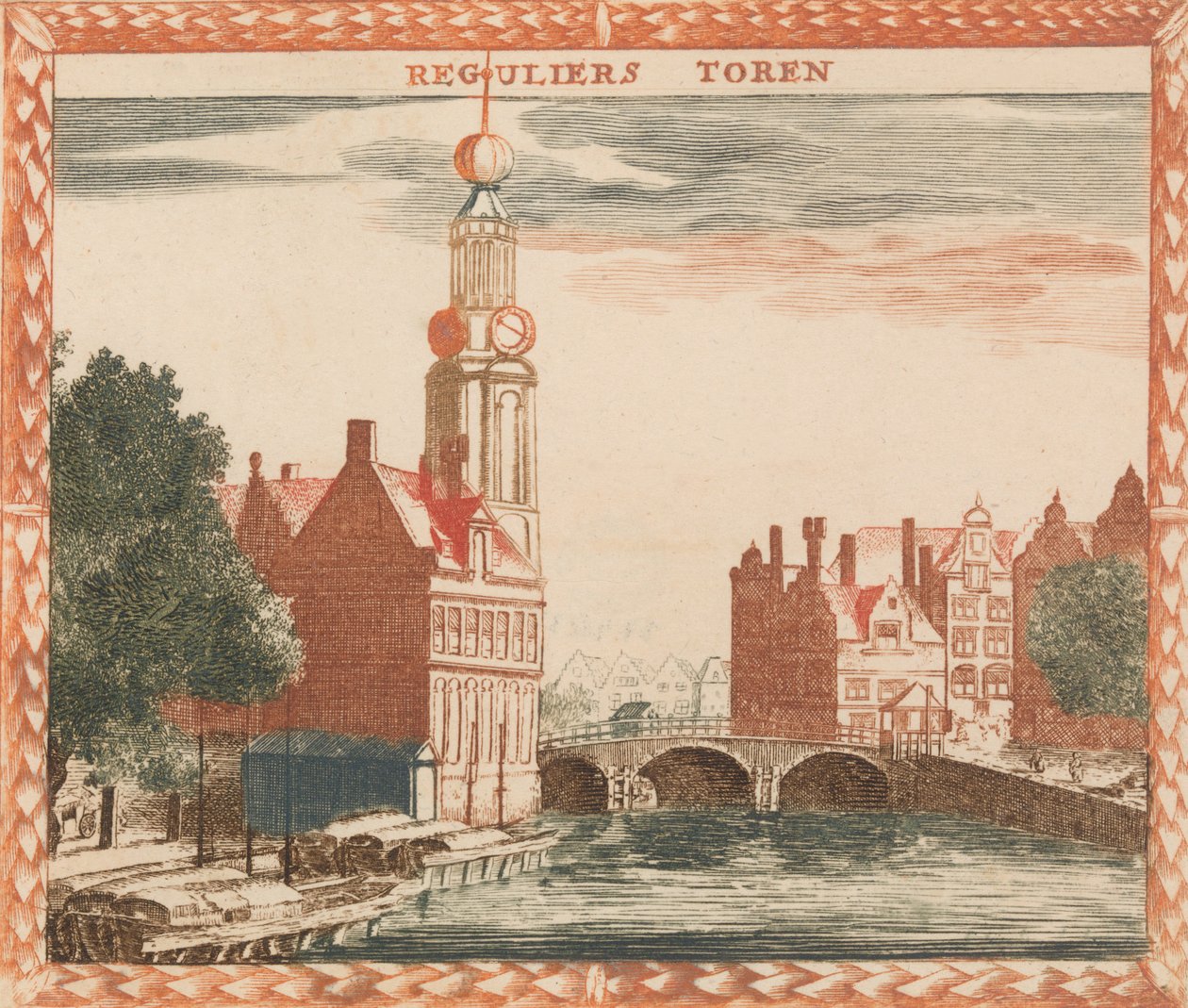 Reguliers Toren '، في: Tooneel Der Hoofdste Nederlands Huizen، En Lust Hoven، To T Lev ...، nd. بواسطة غير معروف