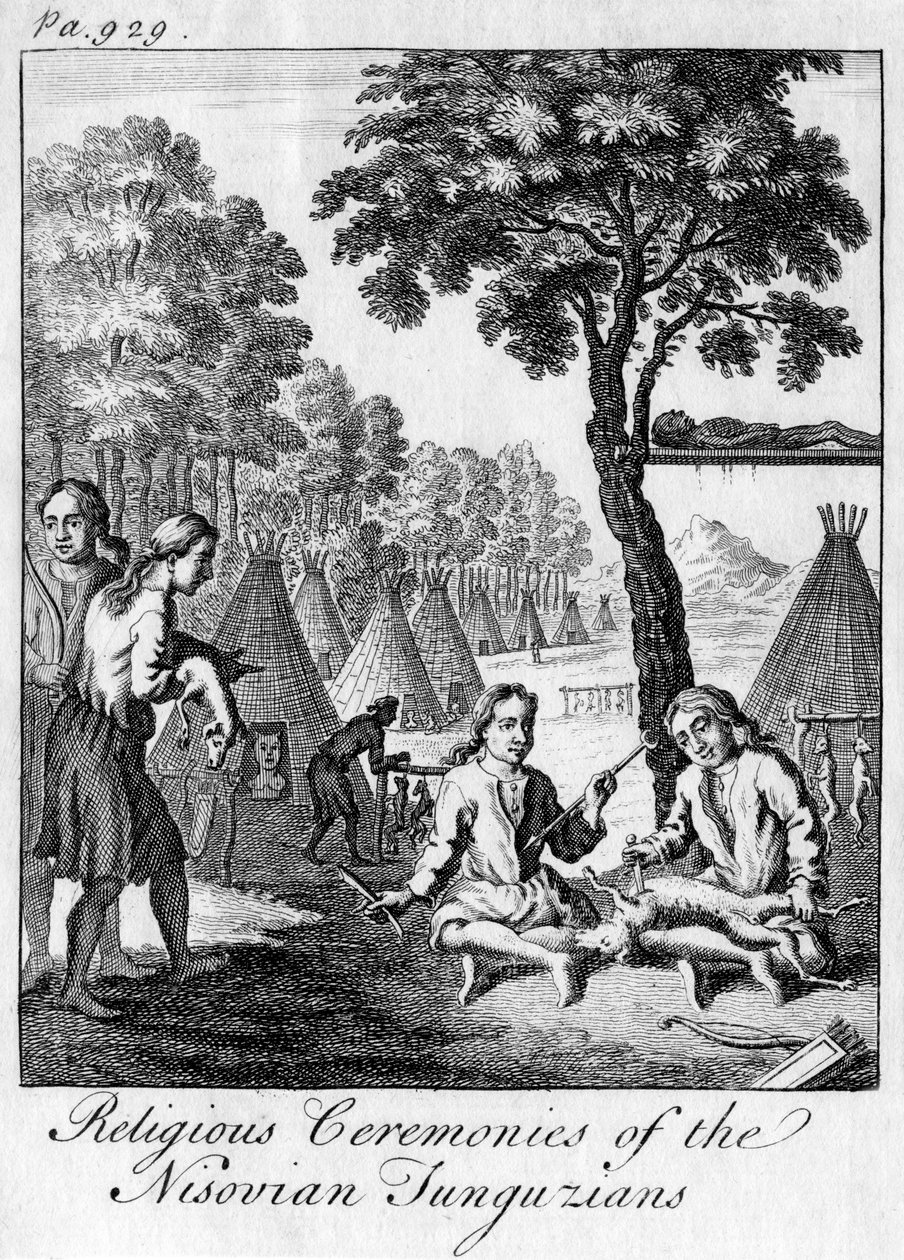 الطقوس الدينية للتنغوفيين النيزوفيين ، c1748 بواسطة غير معروف