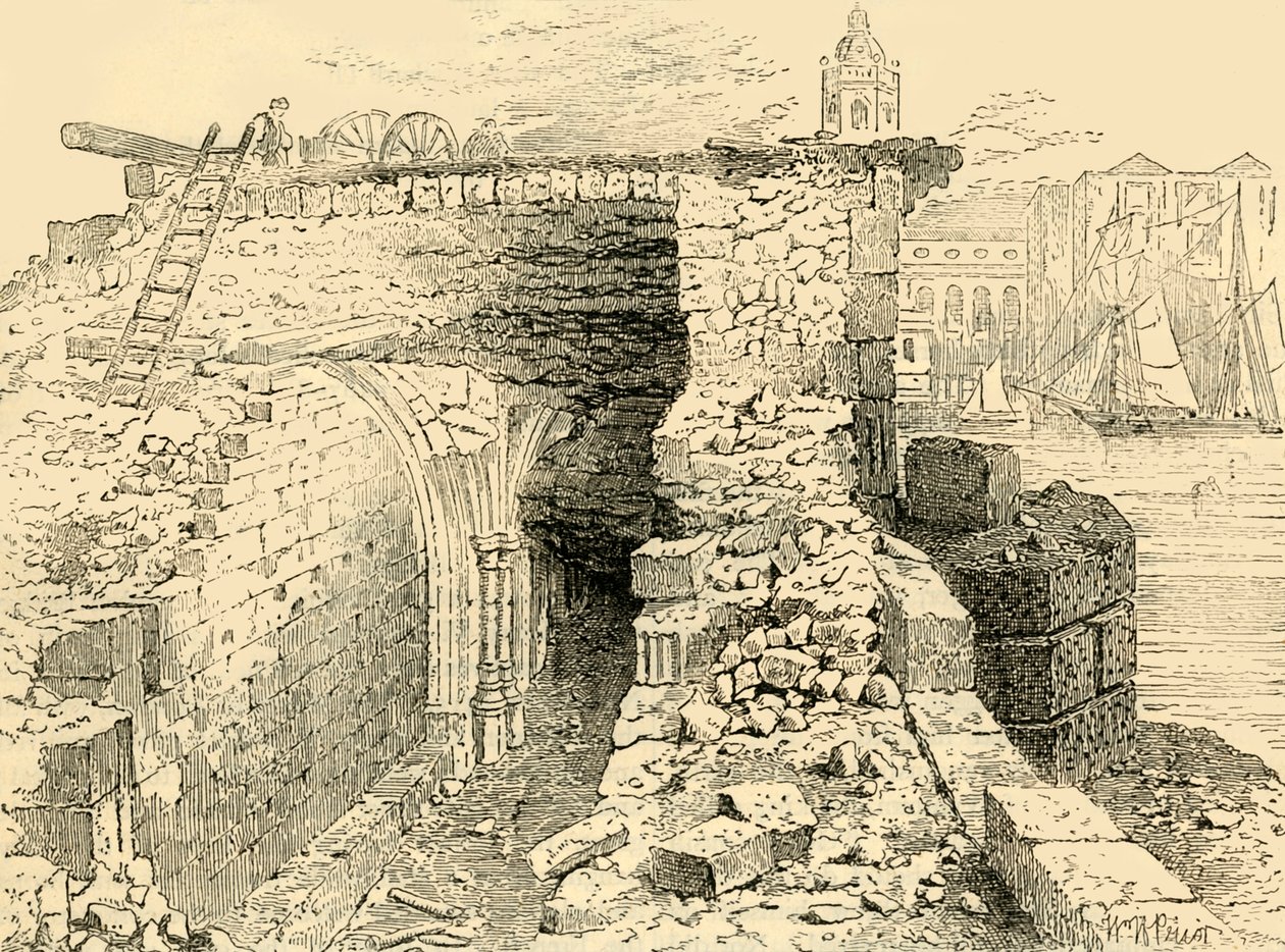 بقايا كنيسة سانت توماس ، جسر لندن القديم ، c1872. بواسطة غير معروف