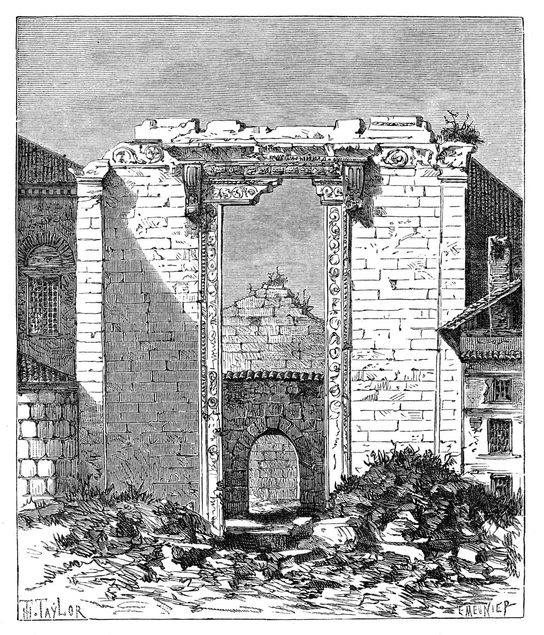 بقايا معبد أغسطس وروما ، أنسيرا أنقرة ، تركيا ، 1895 بواسطة غير معروف