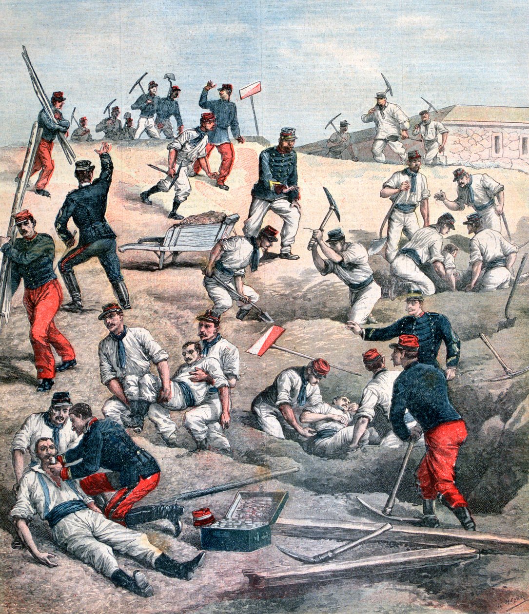 إنقاذ الضحايا في قلعة أوبيرفيلييه ، 1892. بواسطة غير معروف