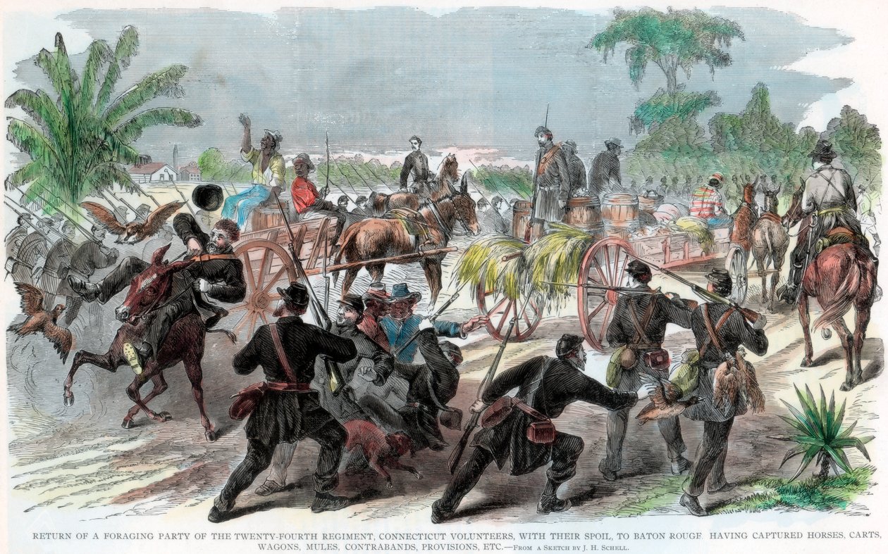عودة حفل علفي إلى باتون روج ، لويزيانا ، الحرب الأهلية الأمريكية ، c1862 بواسطة غير معروف