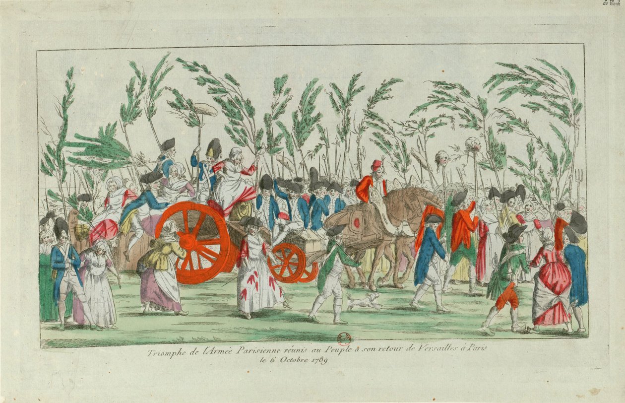 العودة إلى الوطن من مسيرة أكتوبر إلى فرساي ، 1789 ، 1789. بواسطة غير معروف