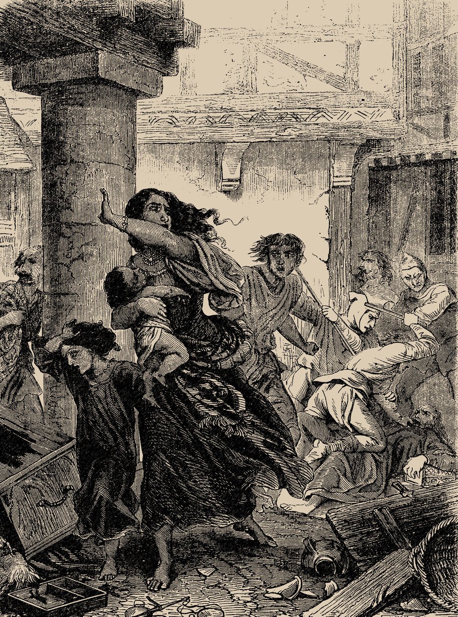 مذبحة راينلاند لليهود عام 1096 ، 1866. بواسطة غير معروف