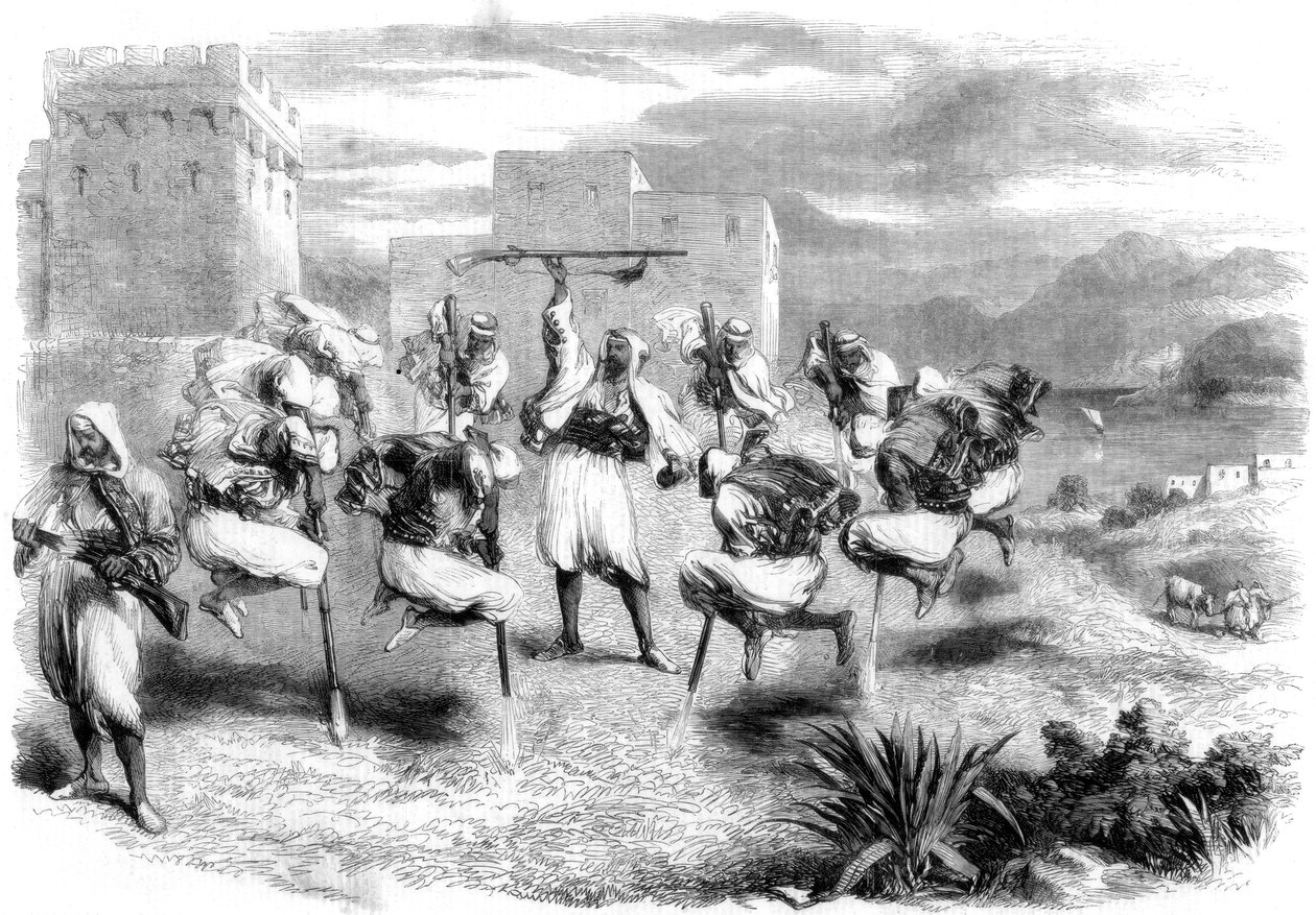 رقصة عرس الريفي في طنجة ، 1860 بواسطة غير معروف