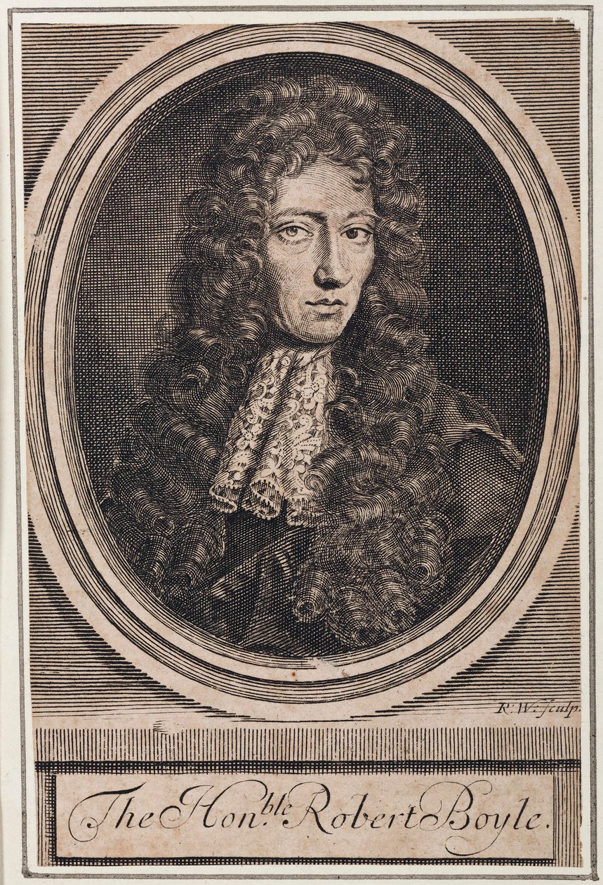 روبرت بويل ، الفيزيائي والكيميائي الأيرلندي ، عام 1680 بواسطة غير معروف