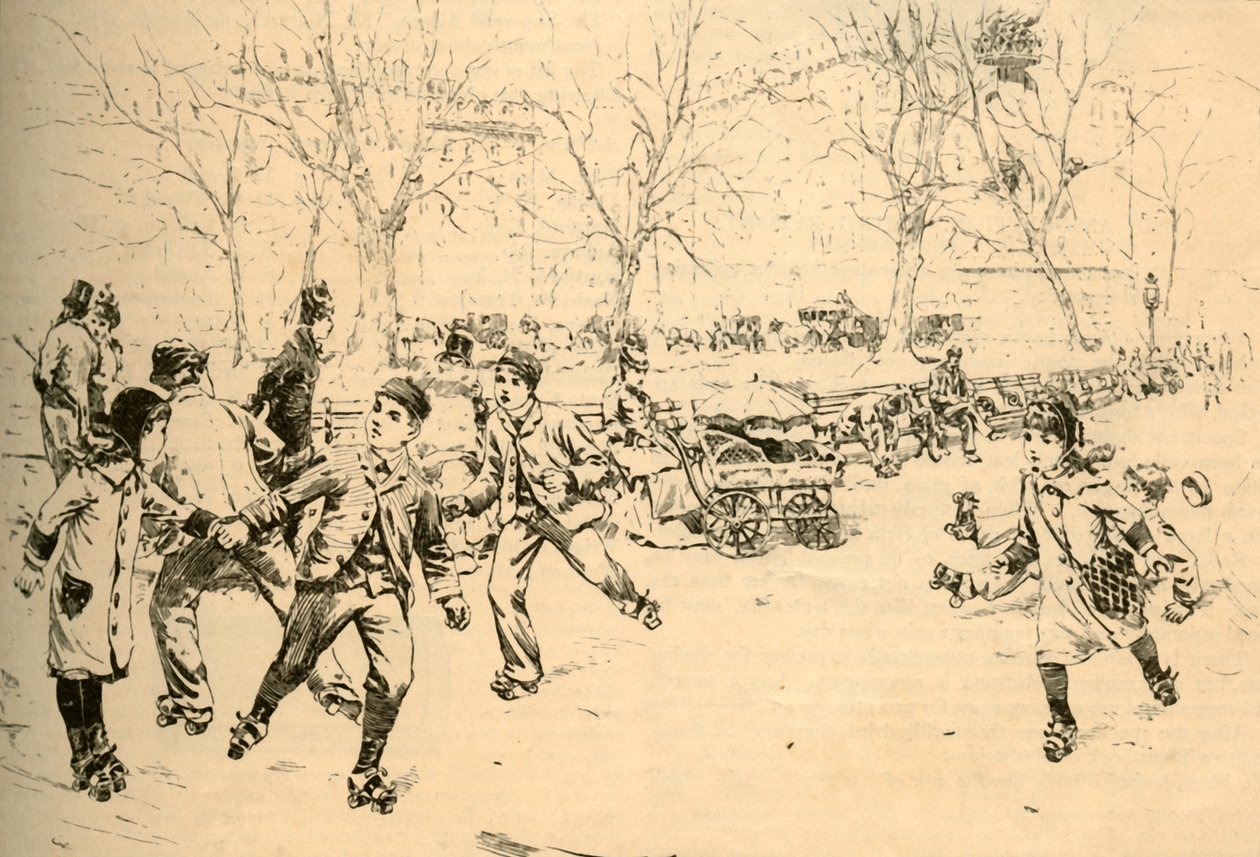 التزلج على الجليد في ميدان ماديسون ، نيويورك ، 1881. بواسطة غير معروف
