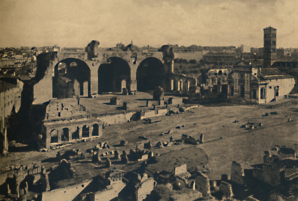 روما - المنتدى الروماني - كنيسة ماكسينتيوس وكنيسة سانت فرانشيسكا رومانا ، 1910 بواسطة غير معروف