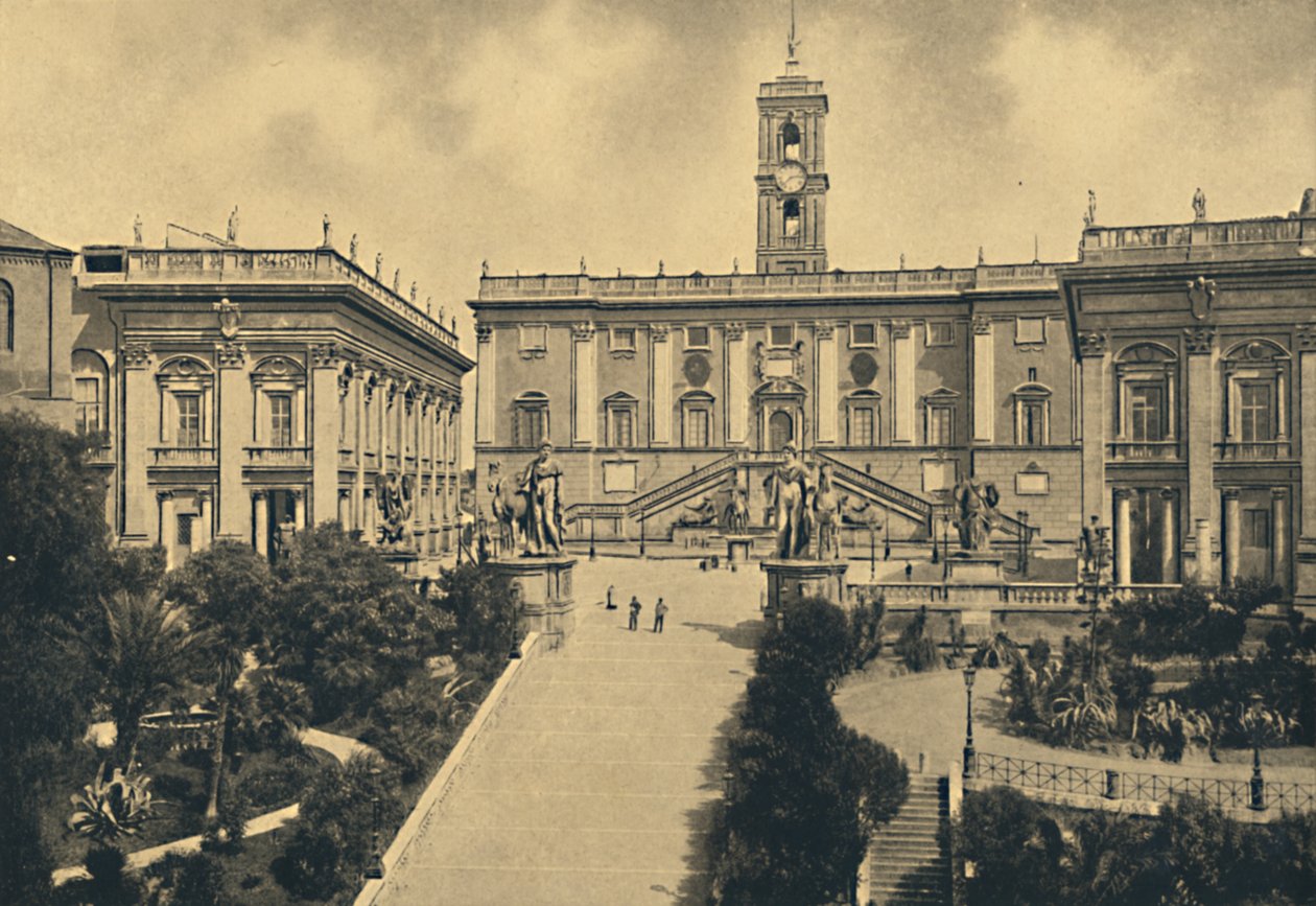 روما - الكابيتول: في وسط قصر الشيوخ الآن City Hall ، 1910. بواسطة غير معروف