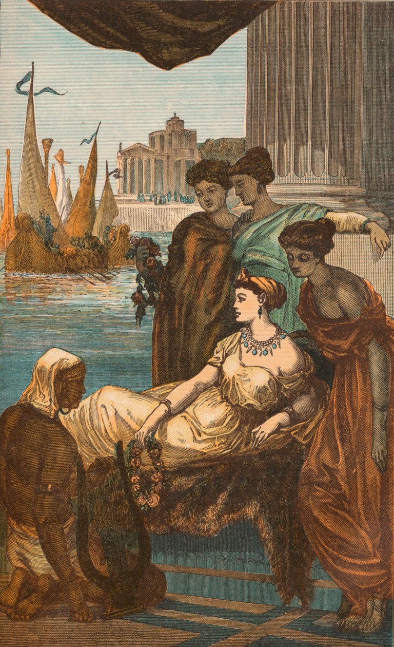 سيدة رومانية وعبيد ، c1910 بواسطة غير معروف