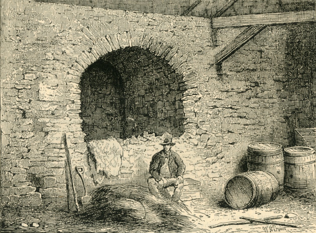الجدار الروماني في تاور هيل ، c1872. بواسطة غير معروف