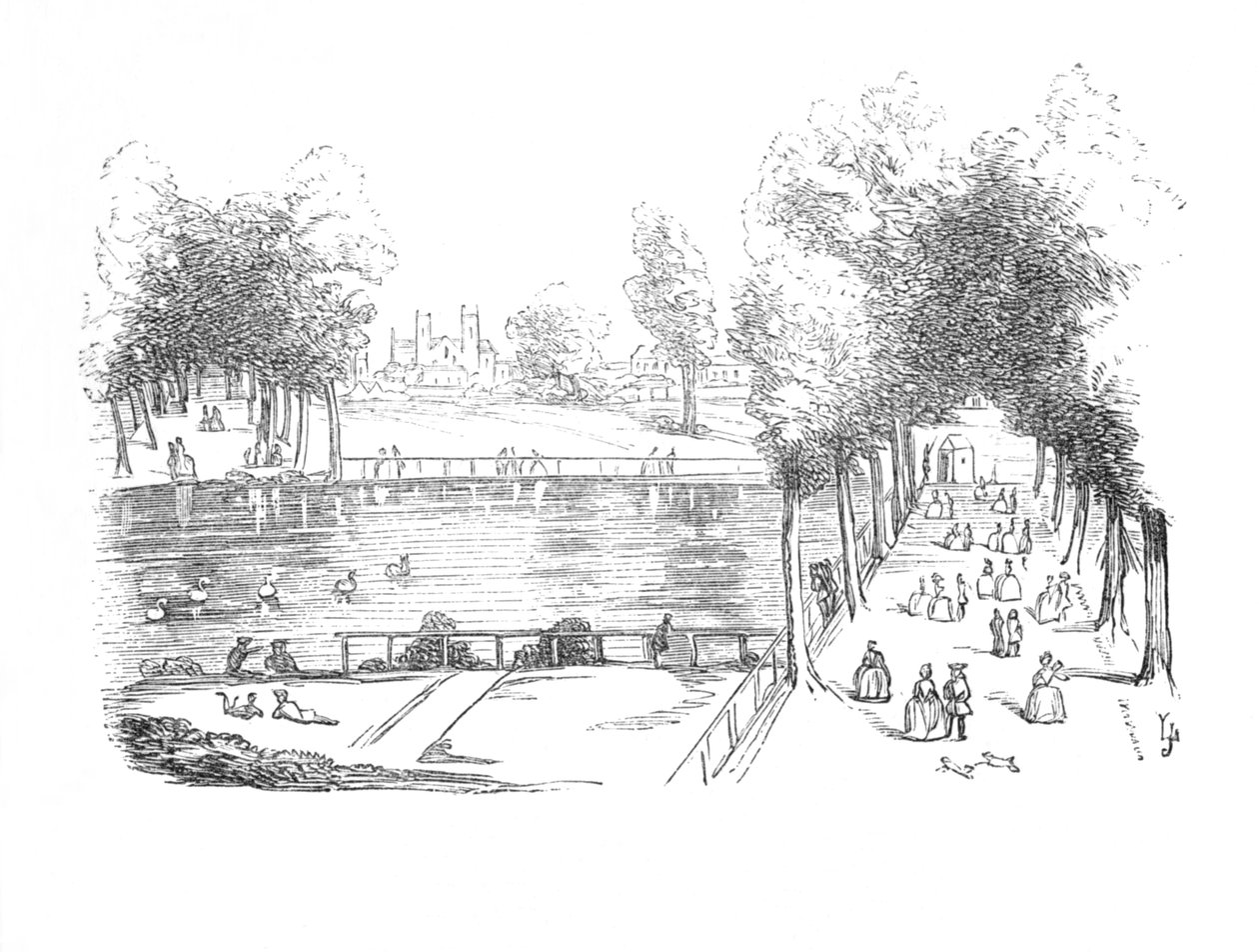 Rosamonds Pond في 1740 ، c1870 بواسطة غير معروف