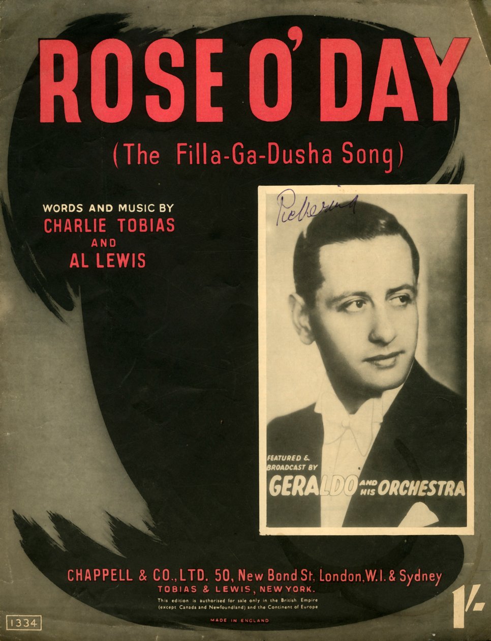 Rose ODay The Filla-Ga-Dusha Song ، 1941. بواسطة غير معروف