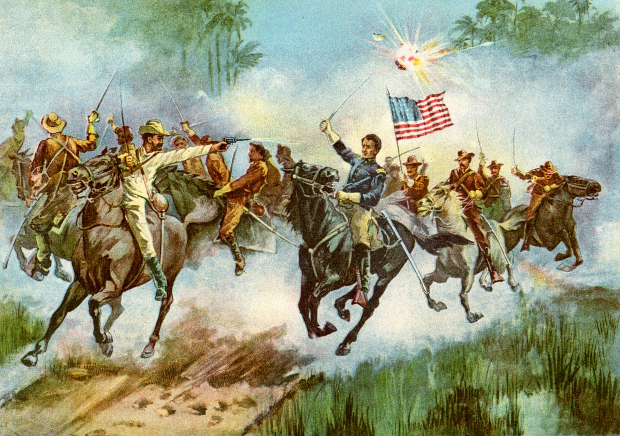 Rough Riders يختمون موقعًا إسبانيًا ، كوبا ، الحرب الإسبانية الأمريكية ، 1898 بواسطة غير معروف