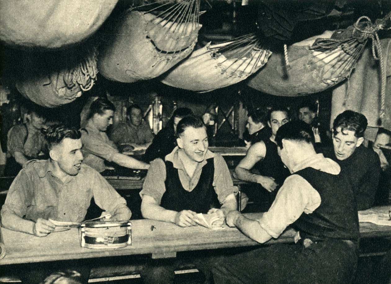 مشاة البحرية الملكية على متن الفوضى على متن سفينة ، الحرب العالمية الثانية ، c1939-c1943 1944. بواسطة غير معروف