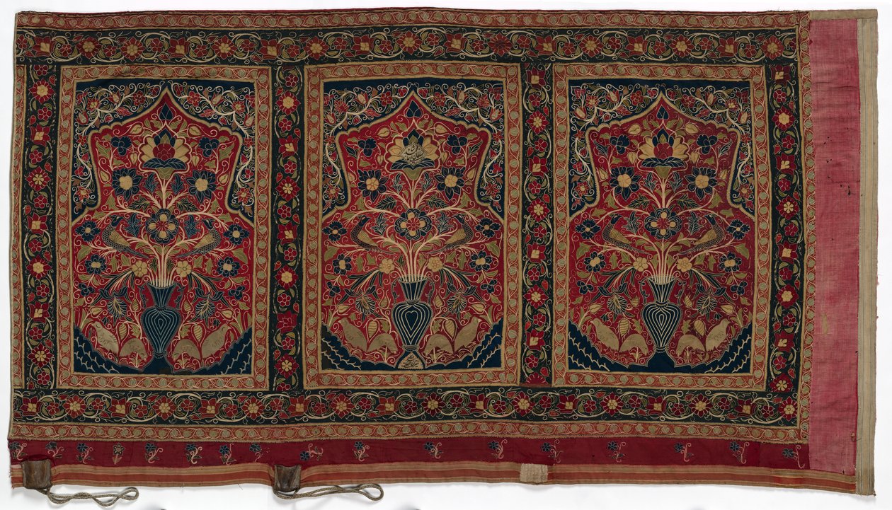 خيمة دائرية ملكية مصنوعة للوحات حائط محمد شاه بثلاث لوحات أ ، 1834-1848. بواسطة غير معروف