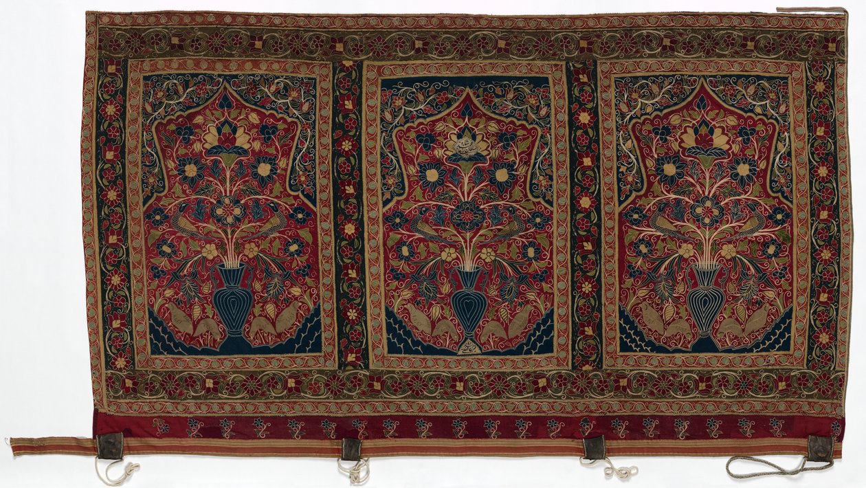 خيمة دائرية ملكية مصنوعة للوحات حائط محمد شاه بثلاث لوحات C ، 1834-1848. بواسطة غير معروف