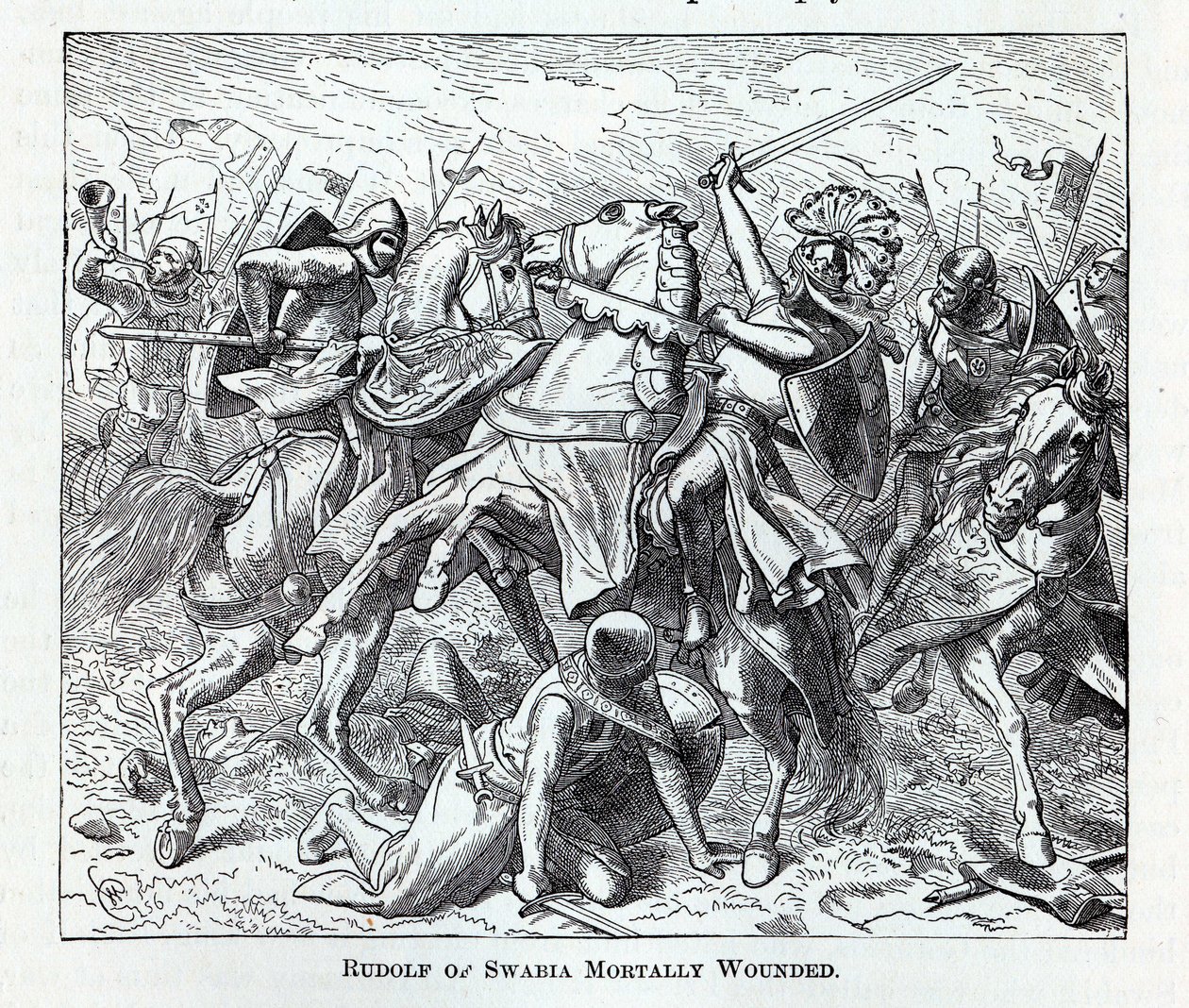 رودولف من Swabia أصيب بجروح قاتلة ، 1882 بواسطة غير معروف
