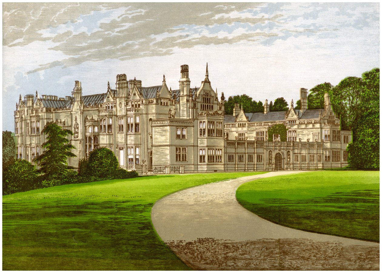 Rushton Hall ، Northamptonshire ، موطن عائلة Clarke-Thornhall ، c1880 بواسطة غير معروف