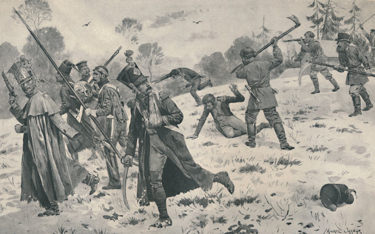 الفلاحون الروس يهاجمون المتطرفين الفرنسيين ، 1812 ، 1896 بواسطة غير معروف